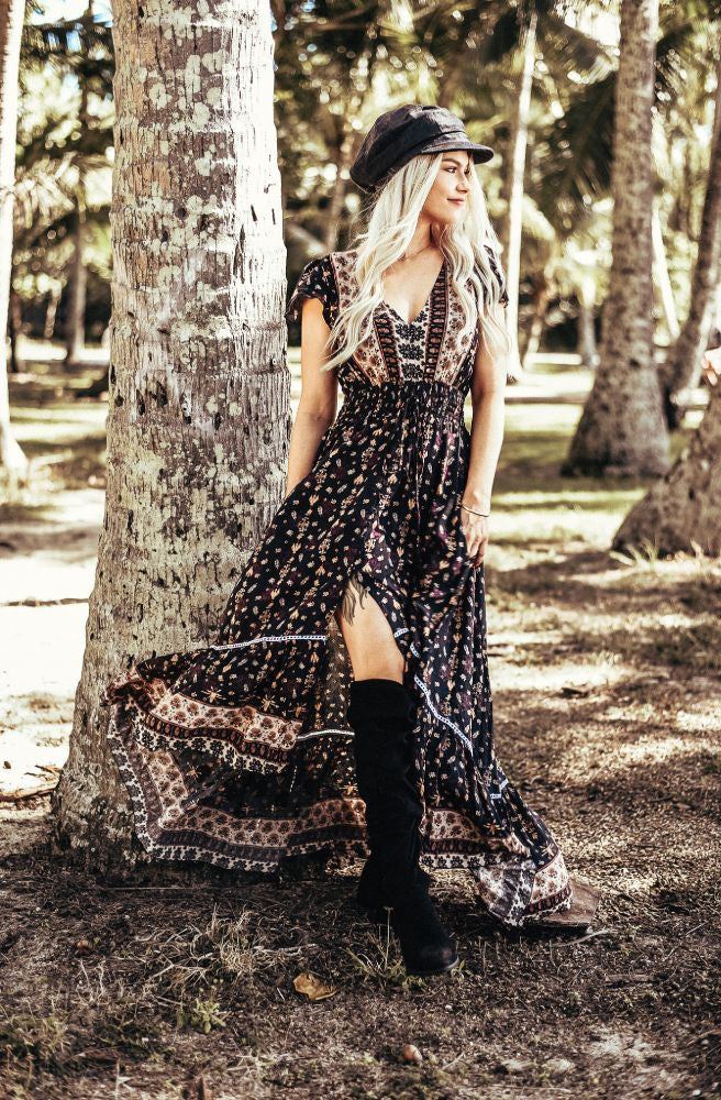 Black boho clearance clothing