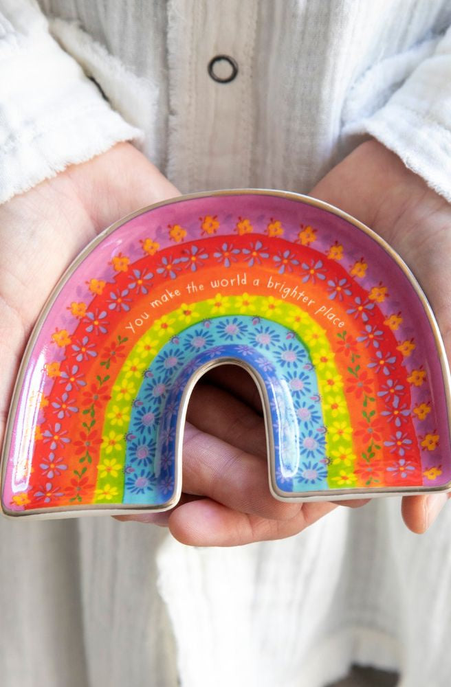 rainbow trinket dish boho gift idea